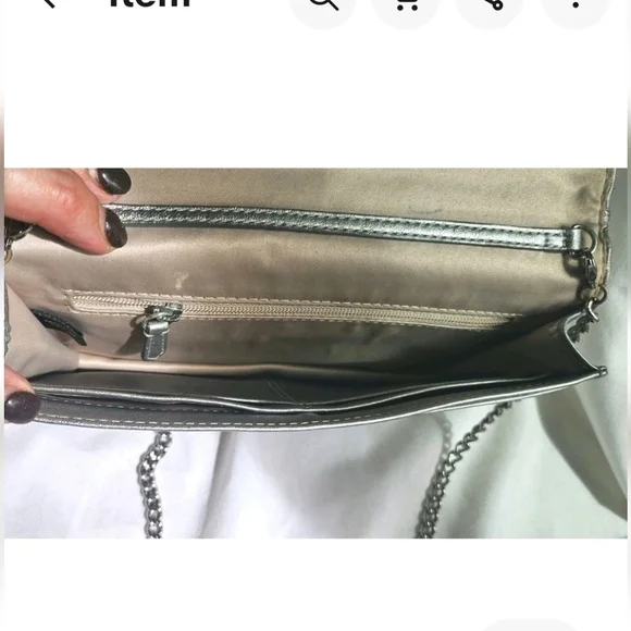 Coach Crossbody Clutch Chain Bag Wallet Gold Optic Signature Lurex 44144 - Picture 5 of 9